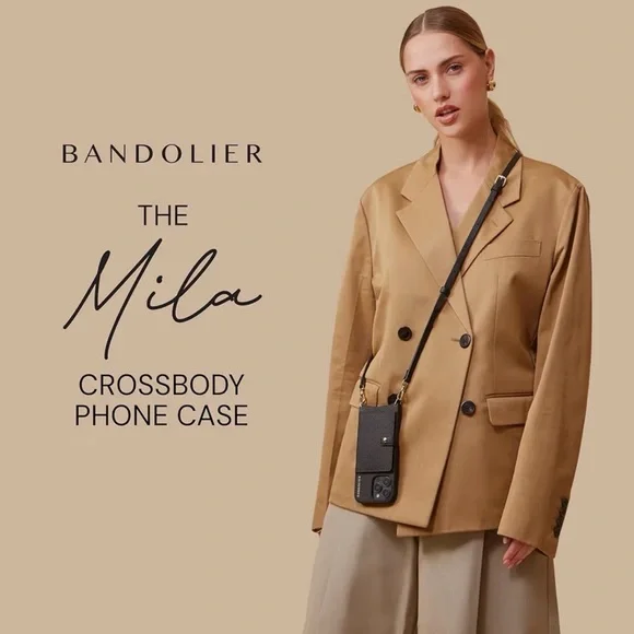 Bandolier Mila Black Leather Crossbody Phone Case for iPhone 15 Pro Max - EUC - Picture 9 of 10